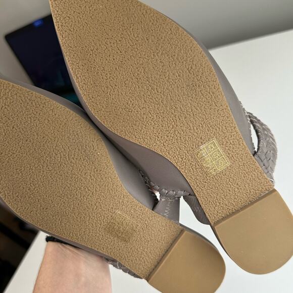 Jack Rogers Tinsley Pointed Slides Mules | Gray Whipstitch 8.5 Leather - Picture 11 of 11